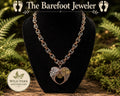 Steampunk Chain Maille Necklace with heart pendant by The Barefoot Jeweler